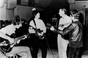 Beatles and George Martin in studio in 1966