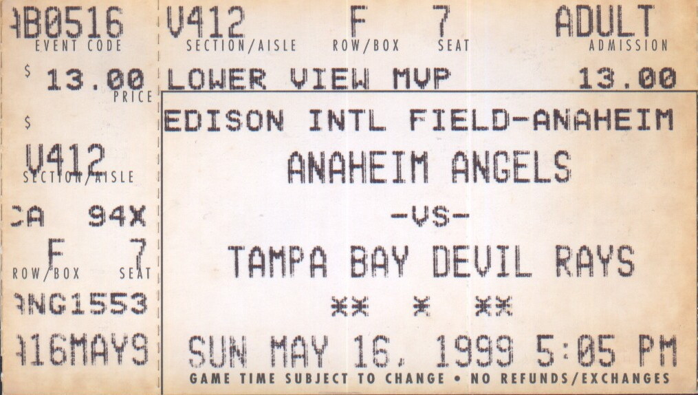 Tampa Bay Devil Rays at Anaheim Angels